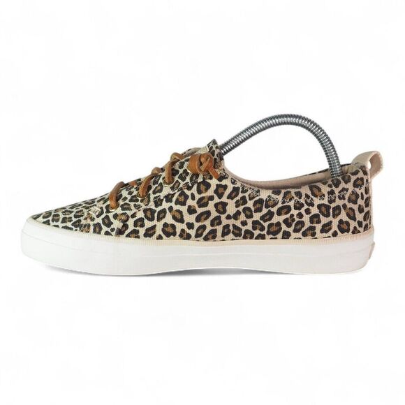 Sperry Crest Vibe Leopard Print Canvas Slip-on Sneakers STS85931 Women's 9 - Picture 6 of 11